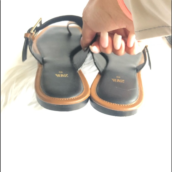 Zara Caramel Sandals Square Slides - Picture 6 of 10